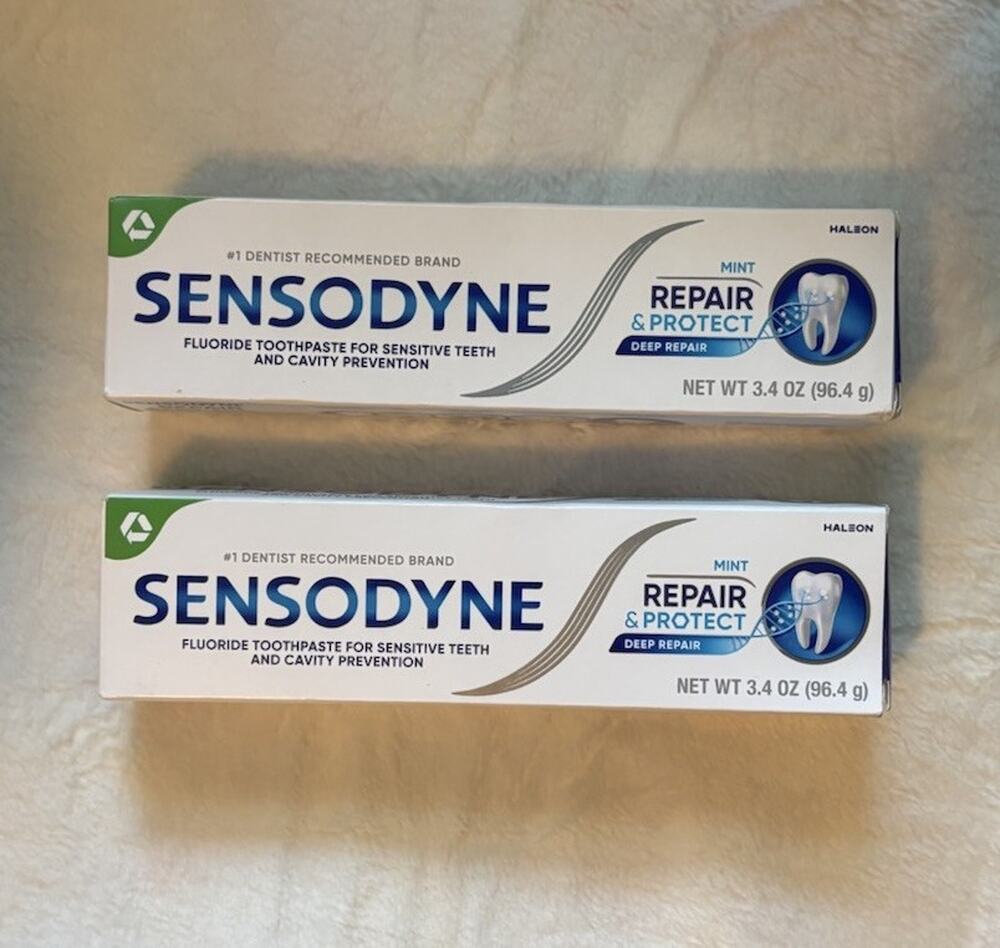 Sensodyne Deep Repair Mint Stannous Fluoride 3.4oz Lot 2 Exp 07/2027